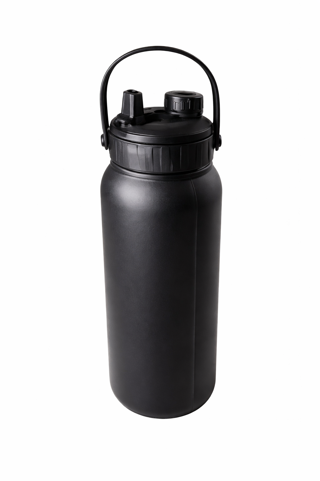 BEAR ATHLETIC DualFuel dual chamber insulated water bottle standing upright, matte black, 1.2L