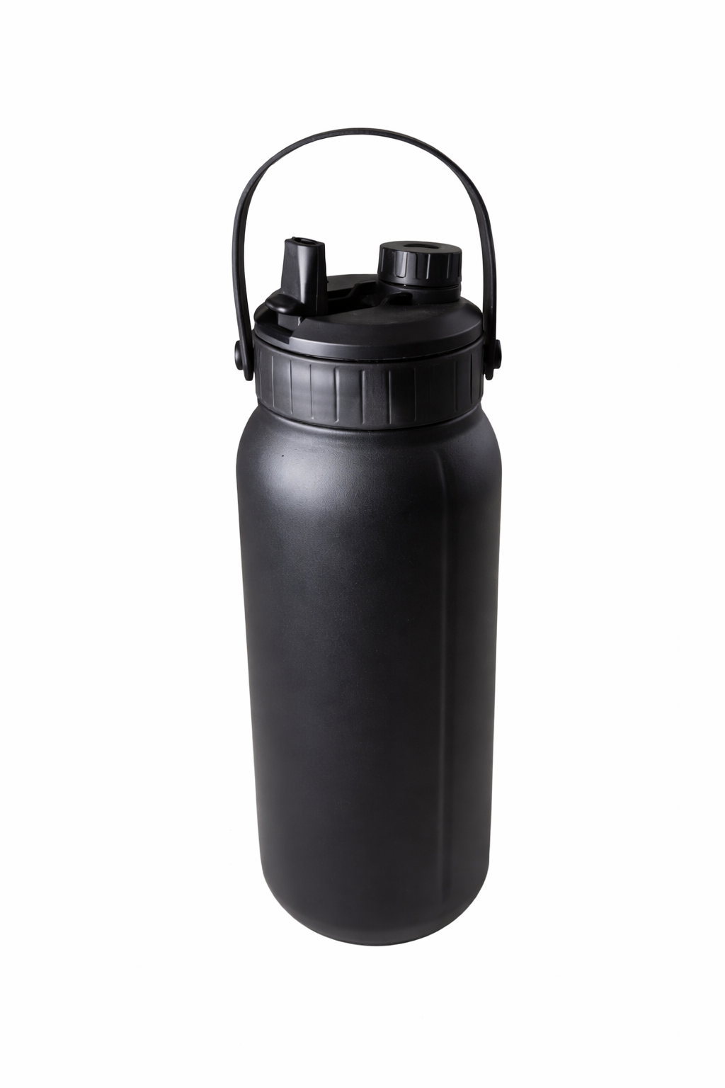 BEAR ATHLETIC DualFuel dual chamber insulated water bottle standing upright, matte black, 1.2L