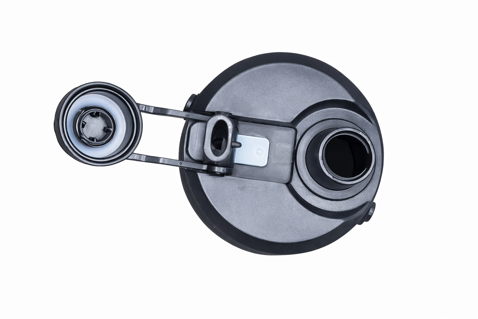 BEAR ATHLETIC DualFuel bottle top view showing two separate chamber openings — easy pour spout and straw port