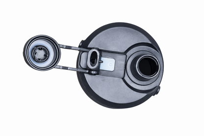 BEAR ATHLETIC DualFuel bottle top view showing two separate chamber openings — easy pour spout and straw port