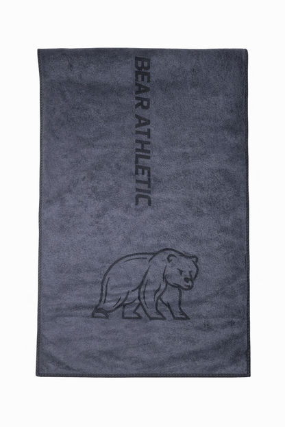 BEAR ATHLETIC microfibre sweat towel fully unrolled, lightweight fast-drying gym towel